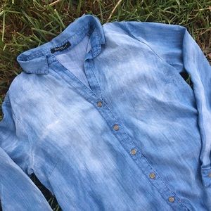 Velvet Heart Denim Button Down Shirt